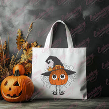 Pumpkin Witch Hat Halloween Embroidery Design