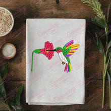 Hummingbird With Flower Embroidery Design