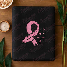Feather Pink Ribbon Breast Cancer Embroidery Design