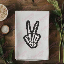 Skeleton Peace Fingers Sign Embroidery Design