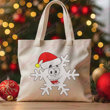 Smiling Christmas Snowflake With Santa Hat Embroidery Design
