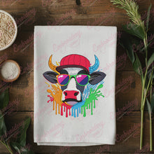Color Splash Cow Head Embroidery Design