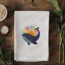 Whale Sunset Machine Embroidery Design