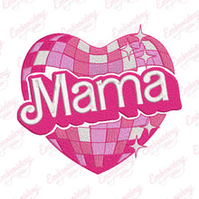 Pink Disco Heart Mama Embroidery Design