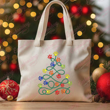 Paw Print Christmas Tree Embroidery Design