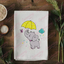 Elephant Umbrella Embroidery Design