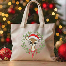Sweet Deer with Santa Hat Christmas Embroidery Design