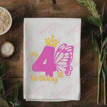 Butterfly My 4th Birthday Machine Embroidery Design