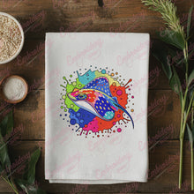 Colorful Stingray Fish Embroidery Design