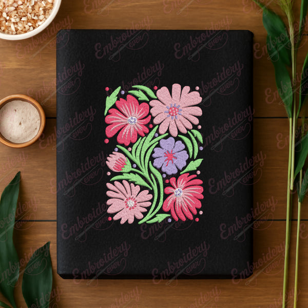 Vibrant Floral Embroidery Design