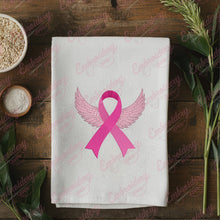 Pink Ribbon Angel Wings Breast Cancer Embroidery Design