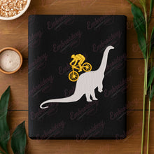 Funny Dino Mountain Bicycle Embroidery Design
