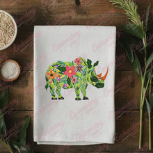 Beautiful Flower Rhino Embroidery Design