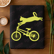 Bicycle With Kitty Cat Machine Embroidery Design
