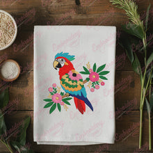 Floral Macaw Bird Embroidery Design