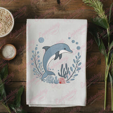 Dolphin With Flowers Embroidery Design