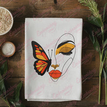 Face And Butterfly Abstract Line Art Embroidery Design