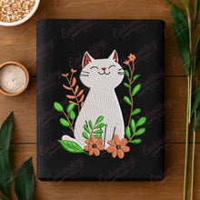 Cat With Flower Digital Embroidery Design