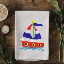 Sail Boat Embroidery Design