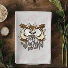 Owl Bird Cracked Wall Embroidery Design