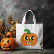 Cute Halloween Pumpkin Face Embroidery Design