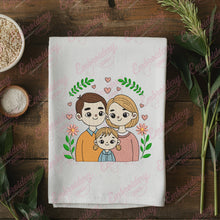 Cute Happy Family Machine Embroidery Design