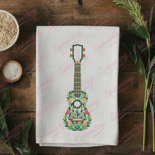 Floral Ukulele Embroidery Design