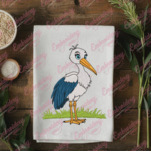 Elegant Stork Bird Embroidery Design Instant Digital Download