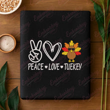 Peace Love Turkey Thanksgiving Embroidery Design