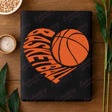 Basketball In The Heart Embroidery Design