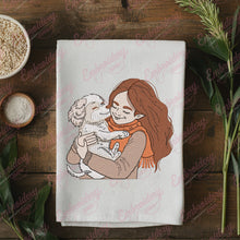 Cute Puppy and Girl Machine Embroidery Design