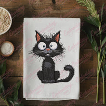 Crazy Black Cat Embroidery Design