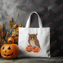 Halloween Owl Pumkin Embroidery Design