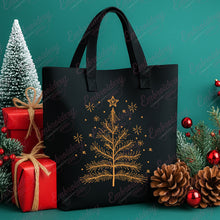 Golden Christmas Tree Embroidery Design