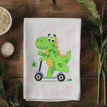 Dinosaur Riding Scooter Embroidery Design