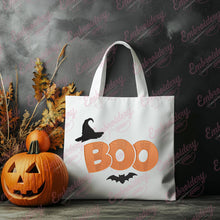 Halloween Boo Bat Embroidery Design