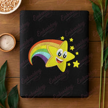 Smiling Star With Rainbow Embroidery Design