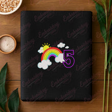 Rainbow Birthday Number 5 Embroidery Design