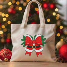 Christmas Santa Bow With Holly Embroidery Design
