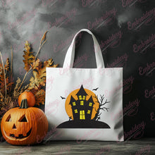 Halloween Haunted House Embroidery Design