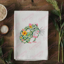 Colorful Botanical Hamster Embroidery Design