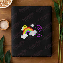 Rainbow Birthday Number 3 Embroidery Design