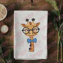 Cartoon Giraffe With Glasses Embroidery Design