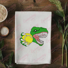 Funny Dinosaur T-Rex Raptor Tennis Player Embroidery Design