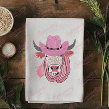 Pink Cow and Cowboy Hat Embroidery Design