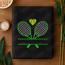Tennis Split Name Frame Embroidery Design