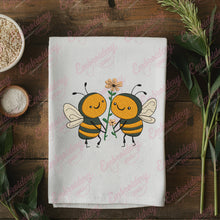 Cute Bees With Flower Embroidery Design