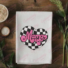Mama Checkered Heart Embroidery Design