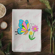 Butterfly On Flower Embroidery Design