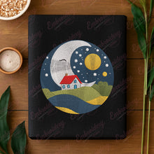 Moon Night Cottage Embroidery Design